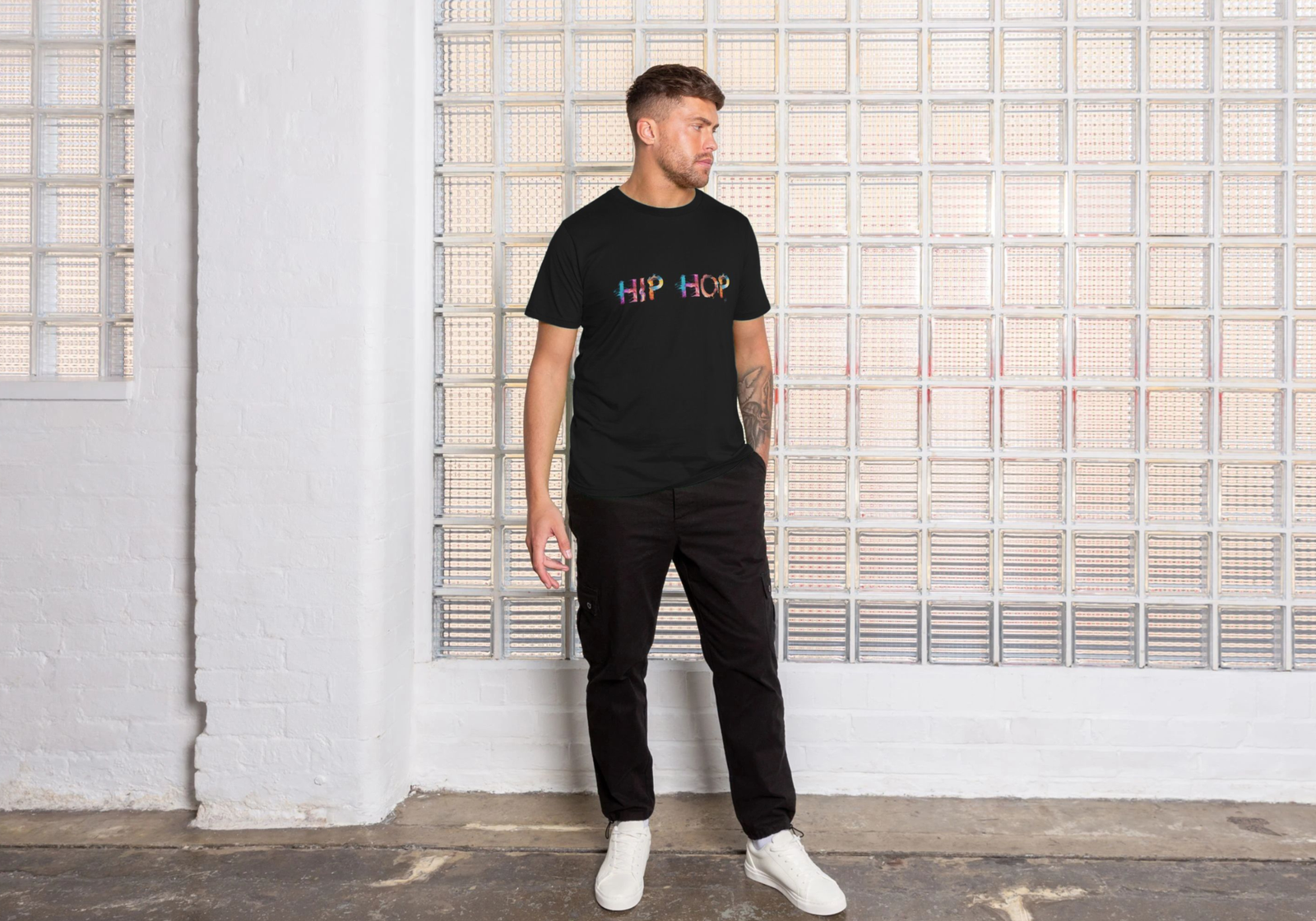 Hip Hop painted-style mens t-shirt - Image 4