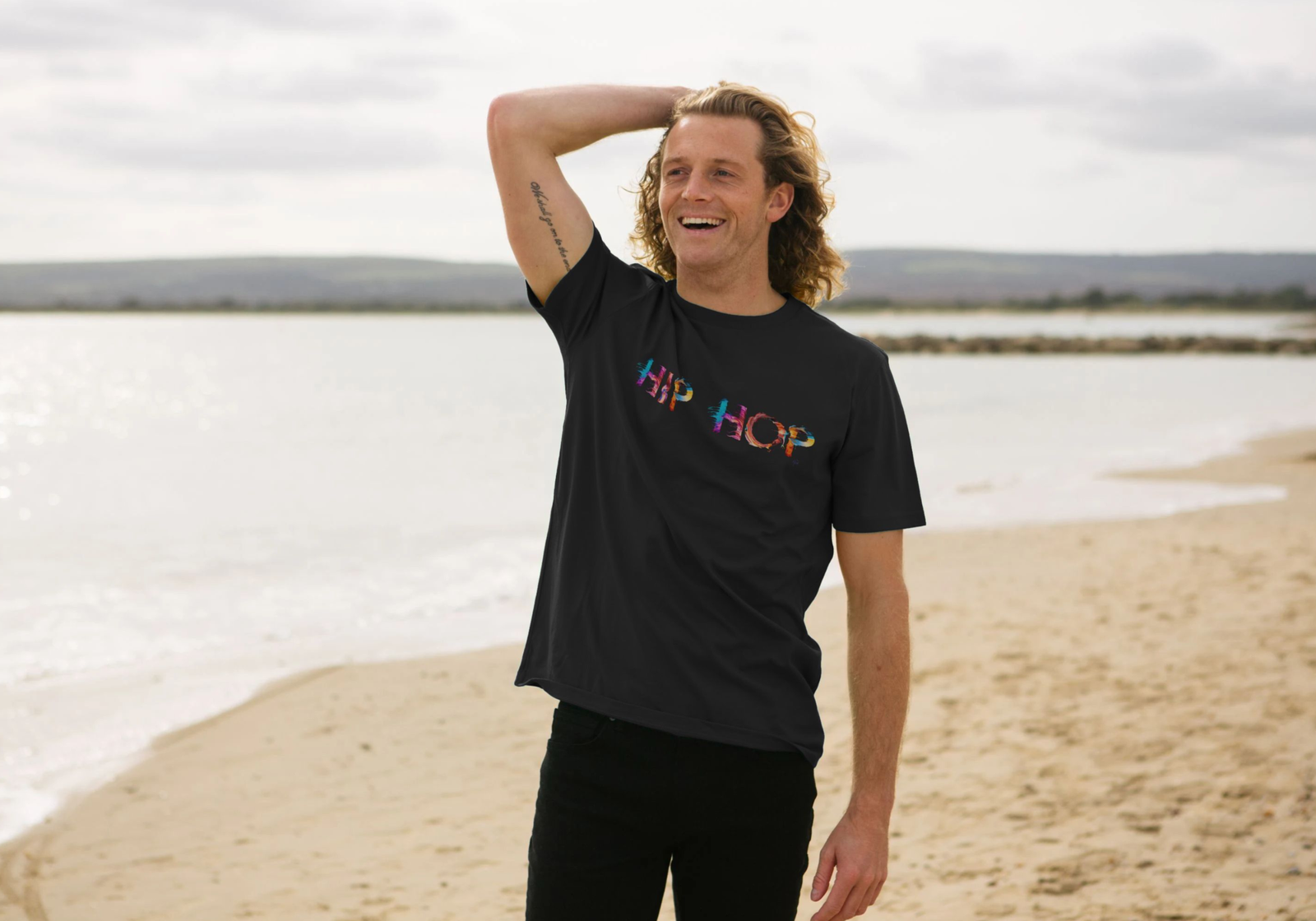 Hip Hop painted-style mens t-shirt - Image 2