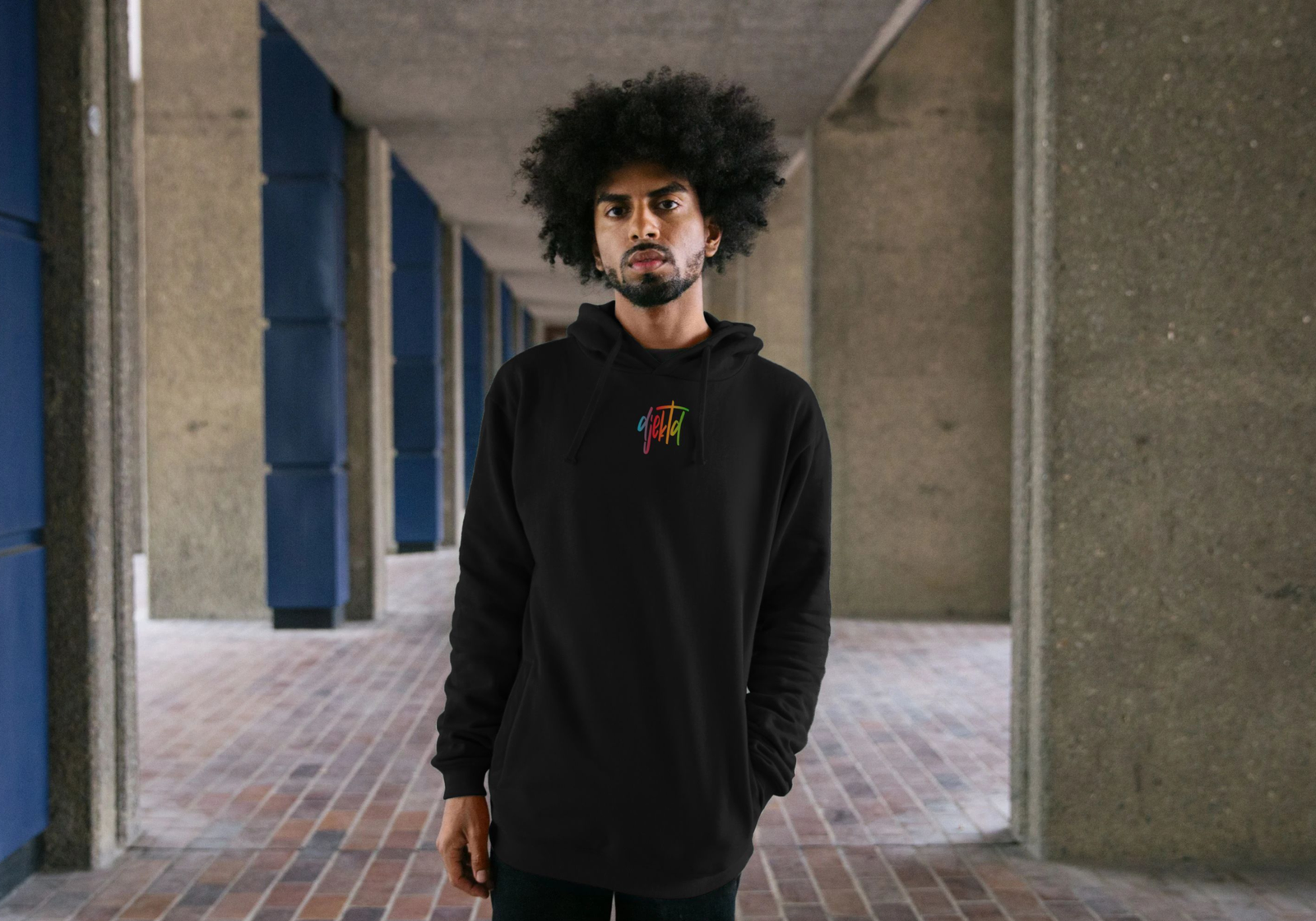 djektd Rainbow Tag mens hoodie - Image 4